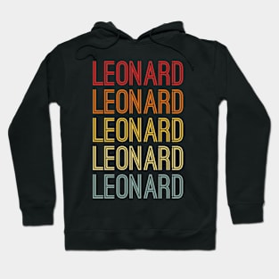 Leonard Name Vintage Retro Pattern Hoodie